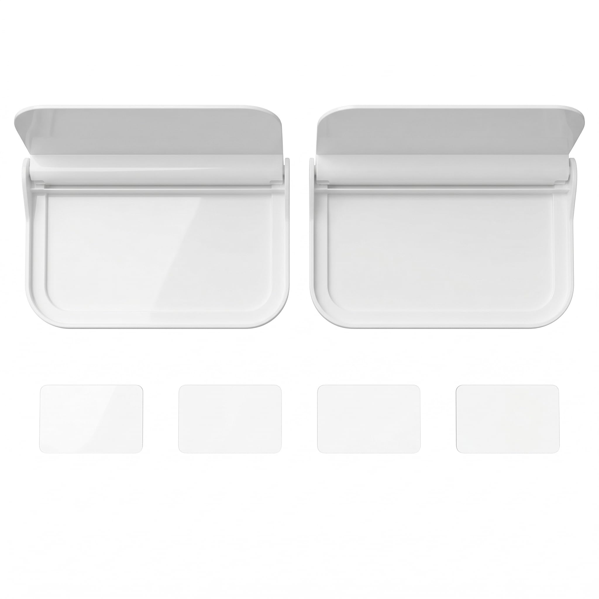 Xevtrak Adhesive Folding Shelf Set, 2-piece adhesive shelf set, compact 7-inch size to save space, no drilling required, foldable, drill-free plastic floating shelf.