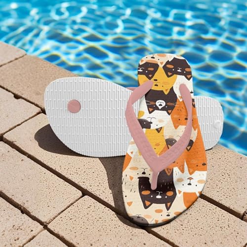 Girls Kids Beach Flip Flops Children's Flip Flops Basic Non-Slip Sole Sandals Pink Straps3