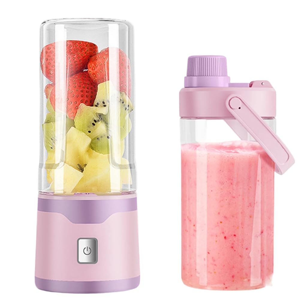 Aundhegrtt Blender for Smoothies Rechargeable Juicer Blender Portable Blender for Smoothies Pink