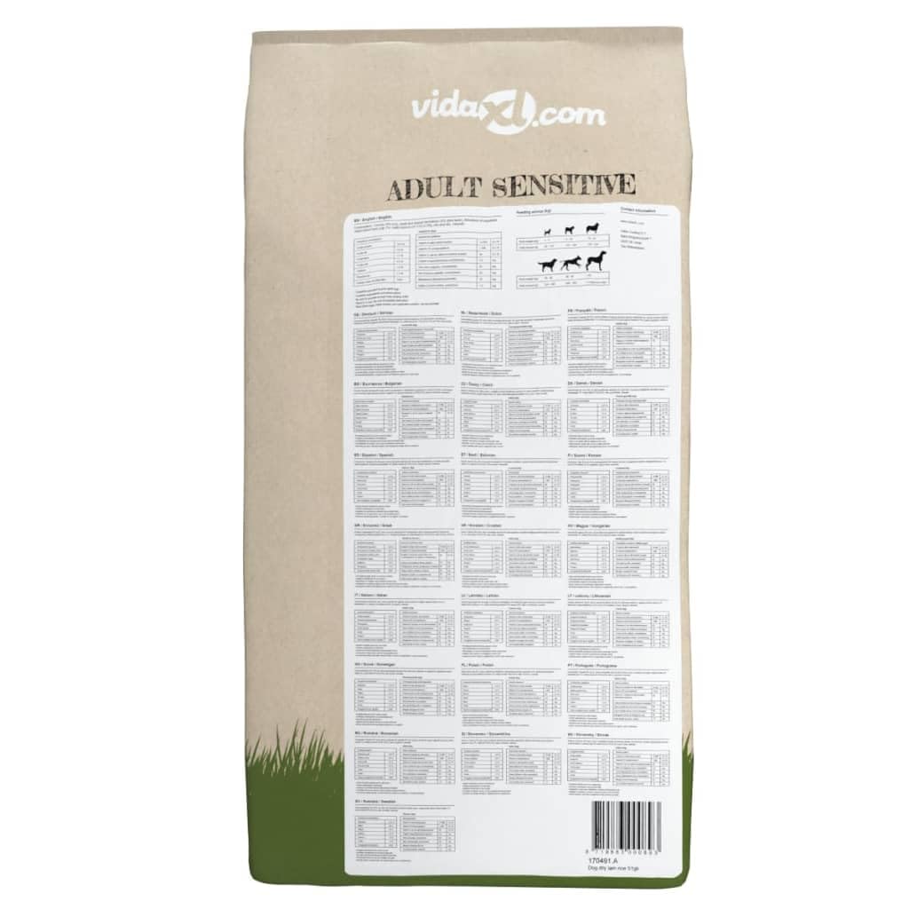 vidaXL 2x15kg Sacos de Comida Seca para Perros Lamb&Rice 30kg Pienso Mascotas
