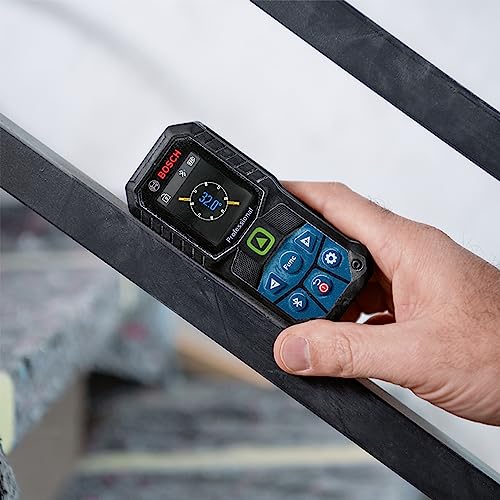 Bosch Professional Laser-Entfernungsmesser GLM 50-27 CG (grüner Laser, Reichweite: bis 50 m, robust, IP65, Bluetooth-Datenübertragung, 2 AA-Batterien, Schlaufe, Tasche)