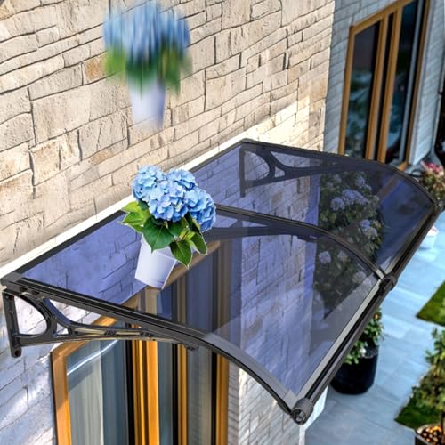 Marquise en polycarbonate durable 60x210 cm protection UV optimale