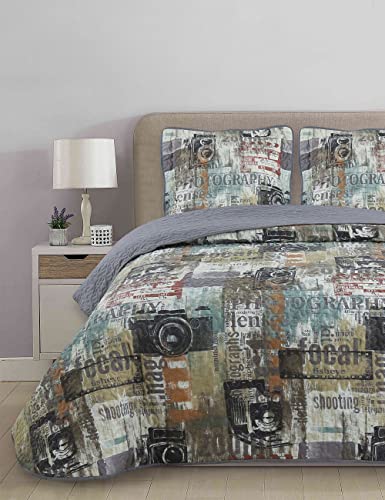 atenas home textile Colcha Bouti para Entretiempo e Invierno - Estampado Fantasía - Cama de 90, 135 o 150 cm - Modelo MILÁN (150 cm)