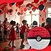 APINATA4U Red and White Ball Pinata, Great for Poke Themed Parties, Video Game Nights, Birthday Party Supplies, Baby Shower, Holiday Celebrations, and Sports Team Parties, 16 X 4 Inches Large