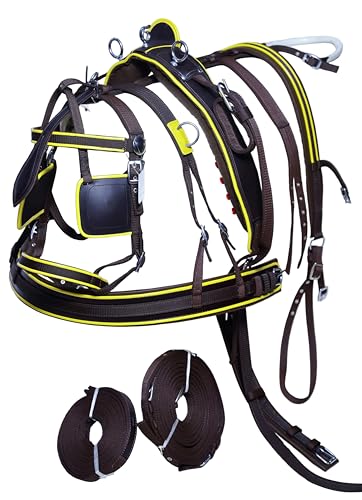 Harnais en nylon pour chariot de cheval Marron Taille complète Cob, Pony et Shetland (Shetland)