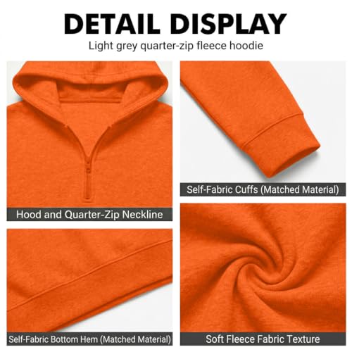 Zip Up Hoodies for Men 1/4 Zip Classic Big and Tall Fleece Fall Sweatshirt - image 5