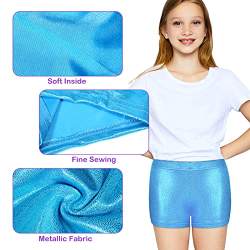 5 Pack Gymnastics Shorts For Girls Ballet Dance Shorts For Girls Metallic Dance Shorts Girls For 6-9 Year Kid Girls #TOP1