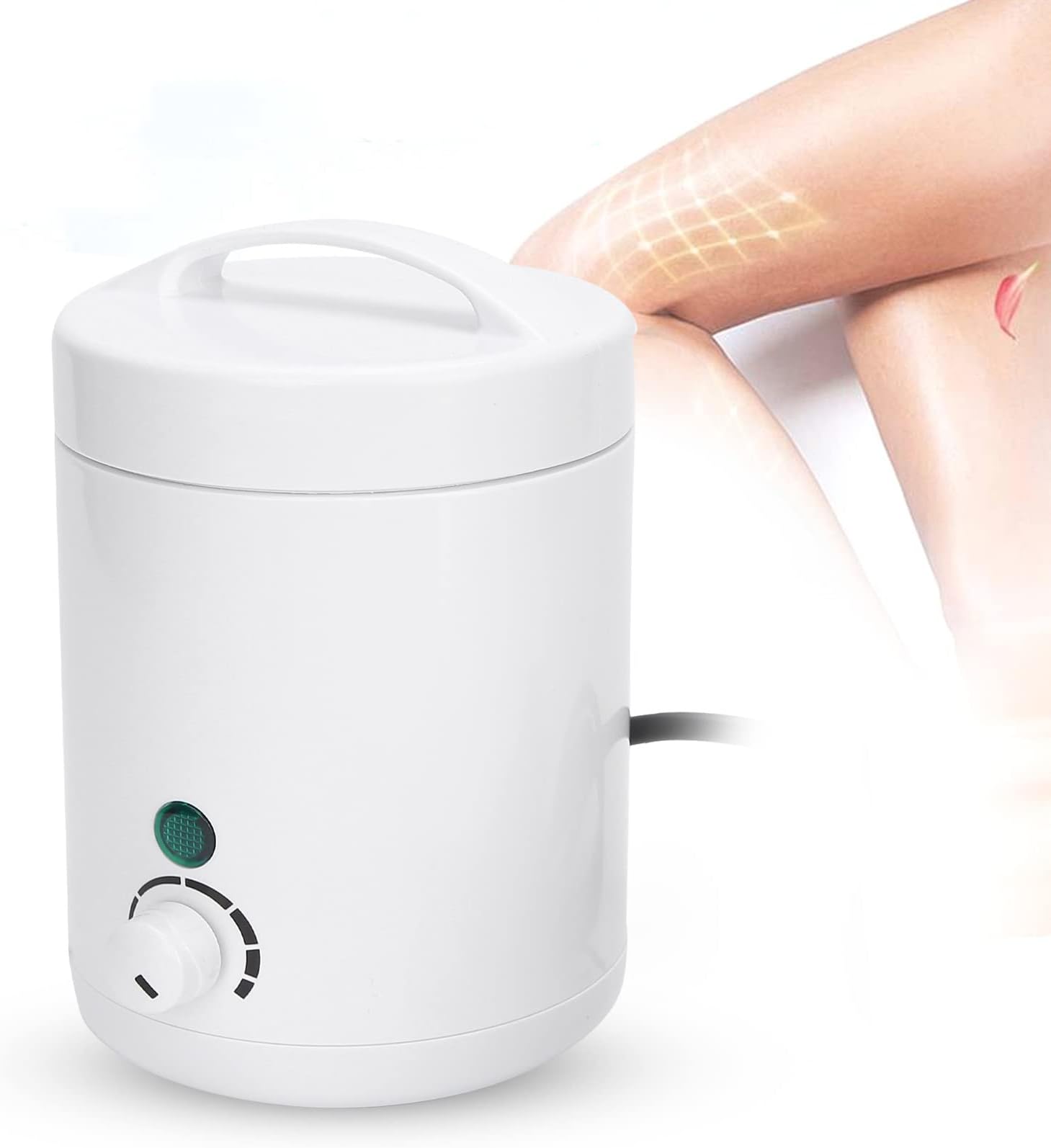 ZJchao Mini Hair Removal Wax Hot Machine, Paraffin Wax Warm Machine with 6 Gears Temperature Adjustment for Men Women, Waxing Pot Warmer Hair Removal (US Plug)