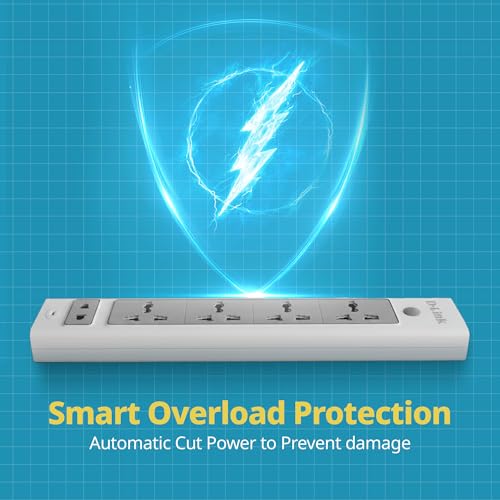 D-Link 4+1 Universal Socket Power Strip with 2M Heavy-Duty Copper Cable | Smart Fuse with Surge & Overload Protection | Flame-Retardant, Child-Safe Design | Ideal for Home, Office & Study Setups - Image 4