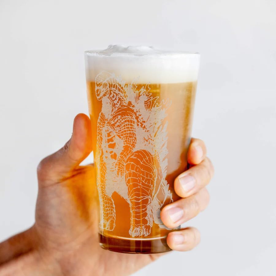 GOJIRA Engraved 16oz Pint Glass | Japanese Monster Kaiju Beer Glass Dishwasher Safe | Classic Film Gift for Dad Husband Boyfriend | Birthday Christmas - Image 3