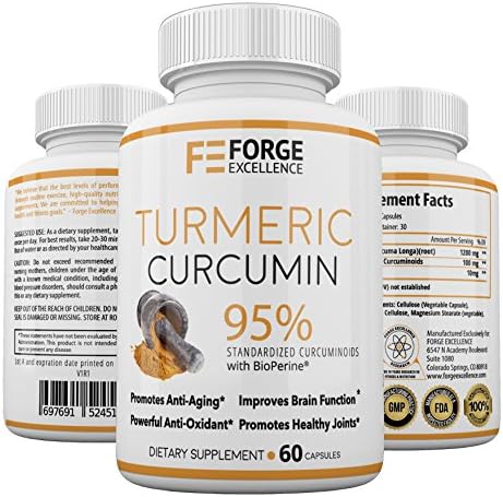 Turmeric Curcumin with BioPerine Joint Pain Relief - Potent Anti-Inflammatory Supplement - 100% Best All Natural Non-GMO Antioxidant Supplement with Black Pepper for Better Absorption Made in USA