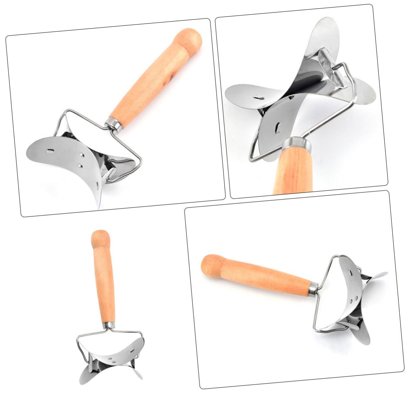 MAGICLULU 10pièces Outils Acier Inoxydable Pour Découper Des Peaux De Raviolis Avec Poignée Bois Coupeur De Pâte à Raviolis Et Outil De Cuisine Multifonctionnel