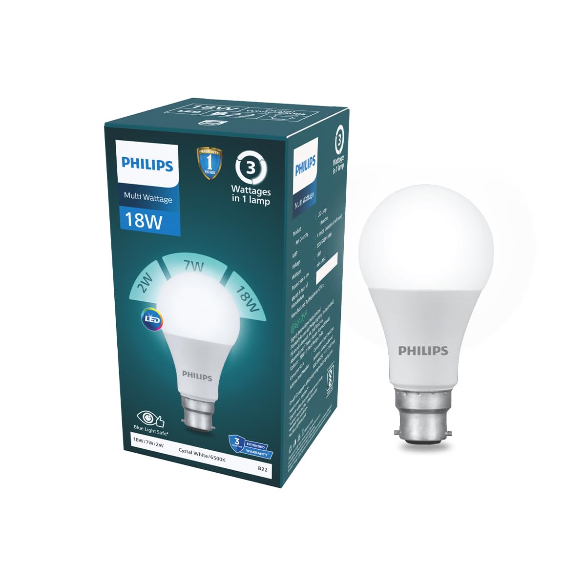 Philips 18W Dimmable LED Bulb | Cool White 6500K | B22 Base | Adjustable Brightness LED Light | Energy Efficient & Versatile Lighting | Pack of 1-picture-21