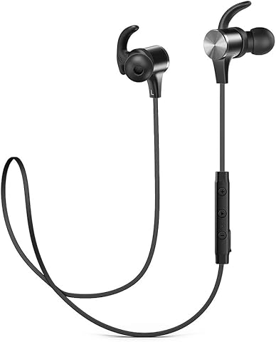 Bluetooth Headphones, Wireless Headphones TaoTronics IPX7 Waterproof Bluetooth 5.0 Sports Earbuds with 15Hrs Playtime aptX Stereo Built in cVc 8.0 Noise Cancelling Mic for Running Gym Travelling