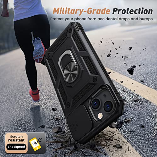 Coque iPhone 14 Plus Goton noire avec protège-écran et support