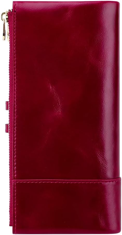 Women's RFID Blocking Wallet Soft Leather Clutch Money Ladies Purse Slim Card Holder Organizer Zip Pocket (3013-purple) - Image 2