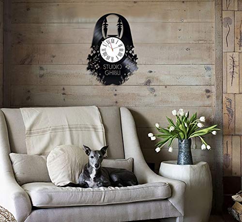 Kovides Spirited Away Art Original Clock Anime Wall Clock Large For Kids Minimalist Decor For Kids Room For Boys Girls Ghibli Clock Vintage Vinyl Record Clock #TOP2