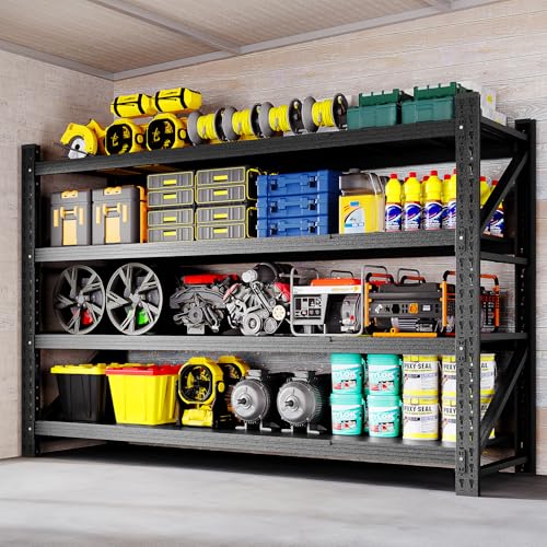 BYNSOE 71' W Storage Shelves 5000lbs Garage Metal Shelving Heavy Duty Garage Shelves Adjustable Storage Shelves for Industrial, Factory,71' W X 24' D X 69' H