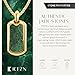 RTZN® Jade Necklace for Men – Premium Dog Tag Green Jade Pendant Necklaces with Stainless Steel Box Chain 22