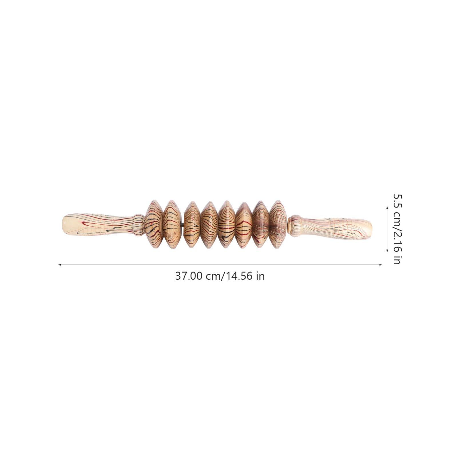 2 Stück Holz Massageroller Bauchmassagegerät mit Rollenmassagefunktion zur Muskelentspannung und Gezielter Bauchmassage für Fitness und Alltag