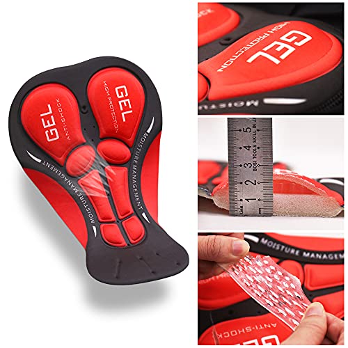 Calzas ciclismo para hombre con acolchado 3D negro y rojo miniatura 4