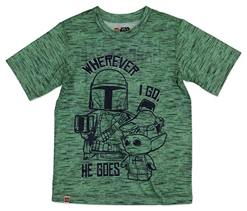 Lego Star Wars Pajama Set For Boys, 2-Piece Grogu Mandalorian T-Shirt And Shorts Set, Light Green, Size 6/7 #TOP1