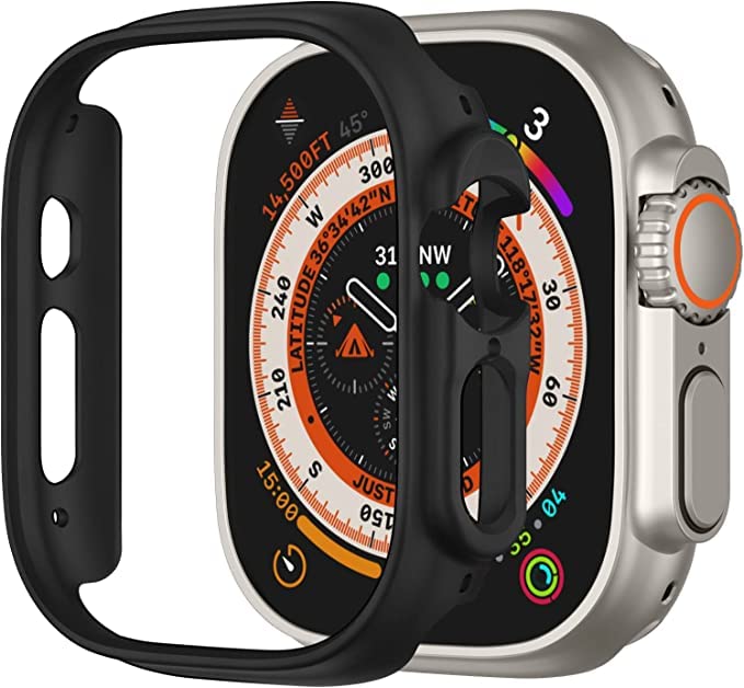 OBOE Bumper Case Compatible with Apple iWatch 8 Ultra 49mm Shockproof Thin Bumper Cover (Black)