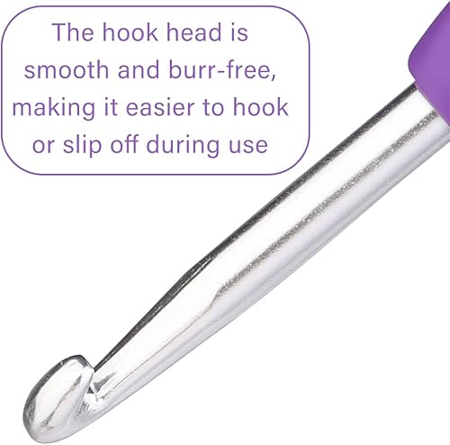 Miniatura 3 de Gancho de ganchillo de 0.197 in, mango ergonómico para manos artríticas, agujas de tejer extralargas para principiantes e hilo de ganchillo (0.197