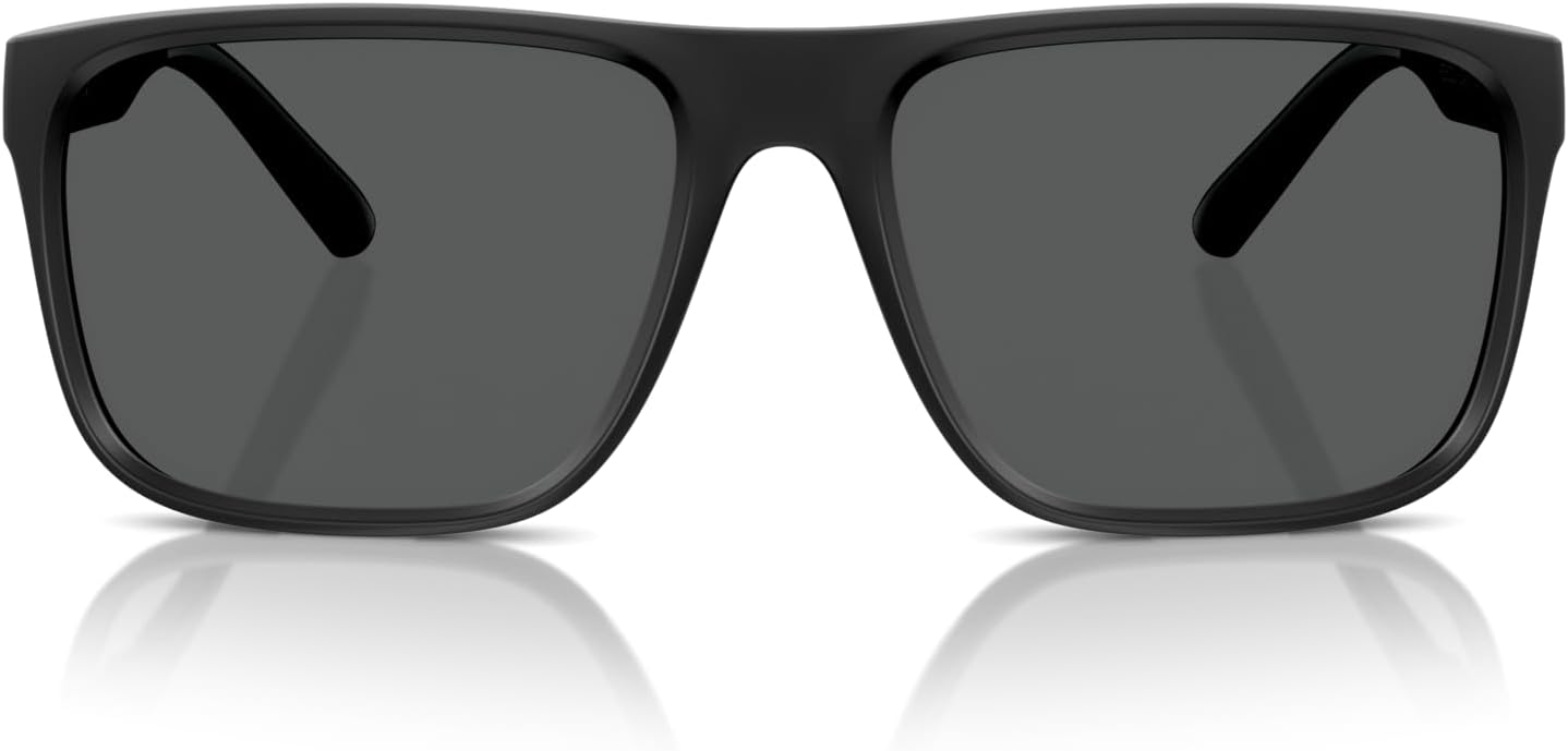 Scuderia Ferrari mens Sporty Elegance With Matte Black Square Frames and Polarized Grey Lenses Square Sunglasses