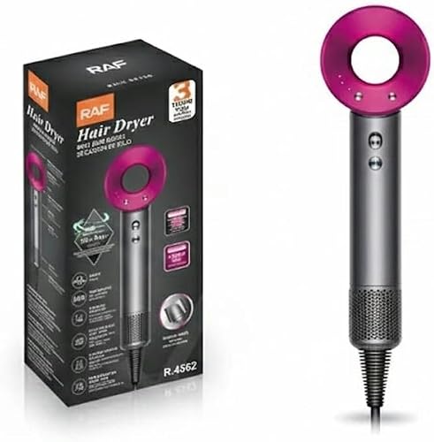 RAF. Hair Dryer with Hypo Thermo Technology, 1600W, 3 Speed Settings, 4 Heat Levels, Low Noise, Model R.4562