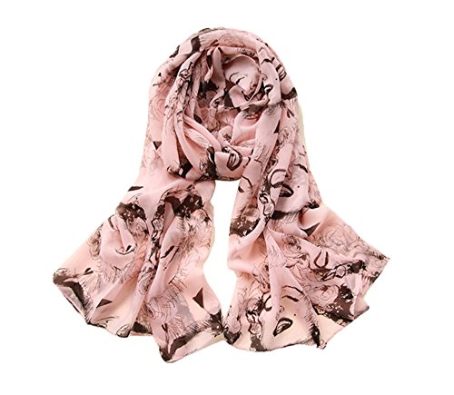 Maxchic Women's Marilyn Monroe Patterned Chiffon Scarf SKUS005P
