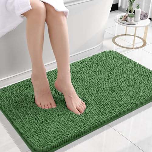 OLANLY Bathroom Rugs 24x16, Extra Soft Absorbent Chenille Bath Rugs,