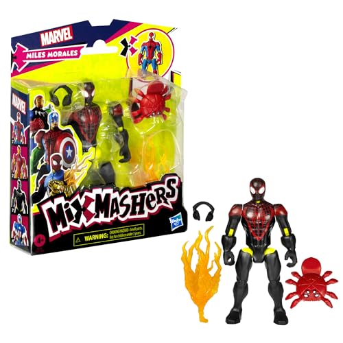 MixMashers Marvel Spider-Man, Figurine Miles Morales à mélanger et Combiner avec Accessoires