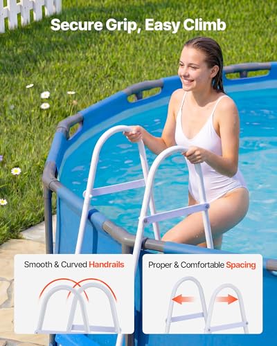 image for VEVOR Above Ground Pool Ladder, 3-Step Steel A-Frame Swimming Pool Sta