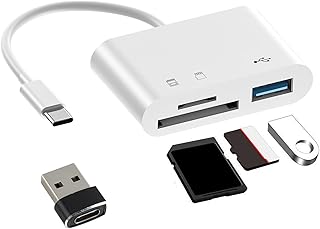 قارئ بطاقات SD Micro USB/ USB نوع سي (3 في 1)، محول واجهة متعدد المنافذ لـ SD/Micro SD/USB 3.0، قارئ بطاقات بنقل سريع للبيانات وخاصية التوصيل والتشغيل متوافق مع مختلف أجهزة نقل البيانات