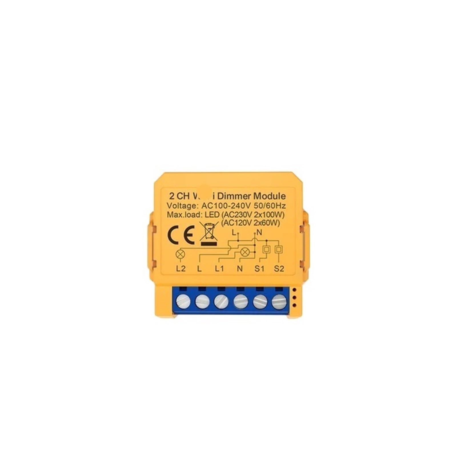 1 módulo de interruptor de atenuación inteligente, interruptor de luz regulable con control de 1/2 vías.(2 gang)