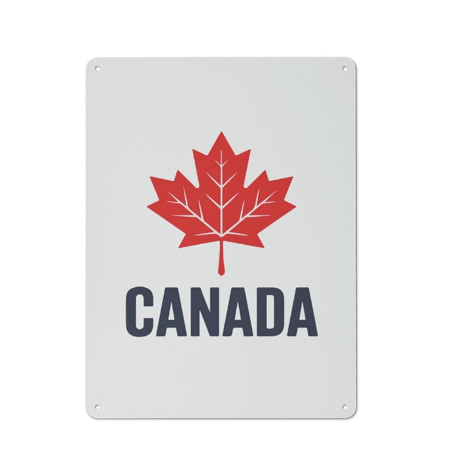 Junmoney Canada Maple Leaf Symbol Farmhouse Metal Sign 40X30cm, Rustic Cottage Wall Art For Cottage, Kitchen, Hallway Or Breakfast Nook