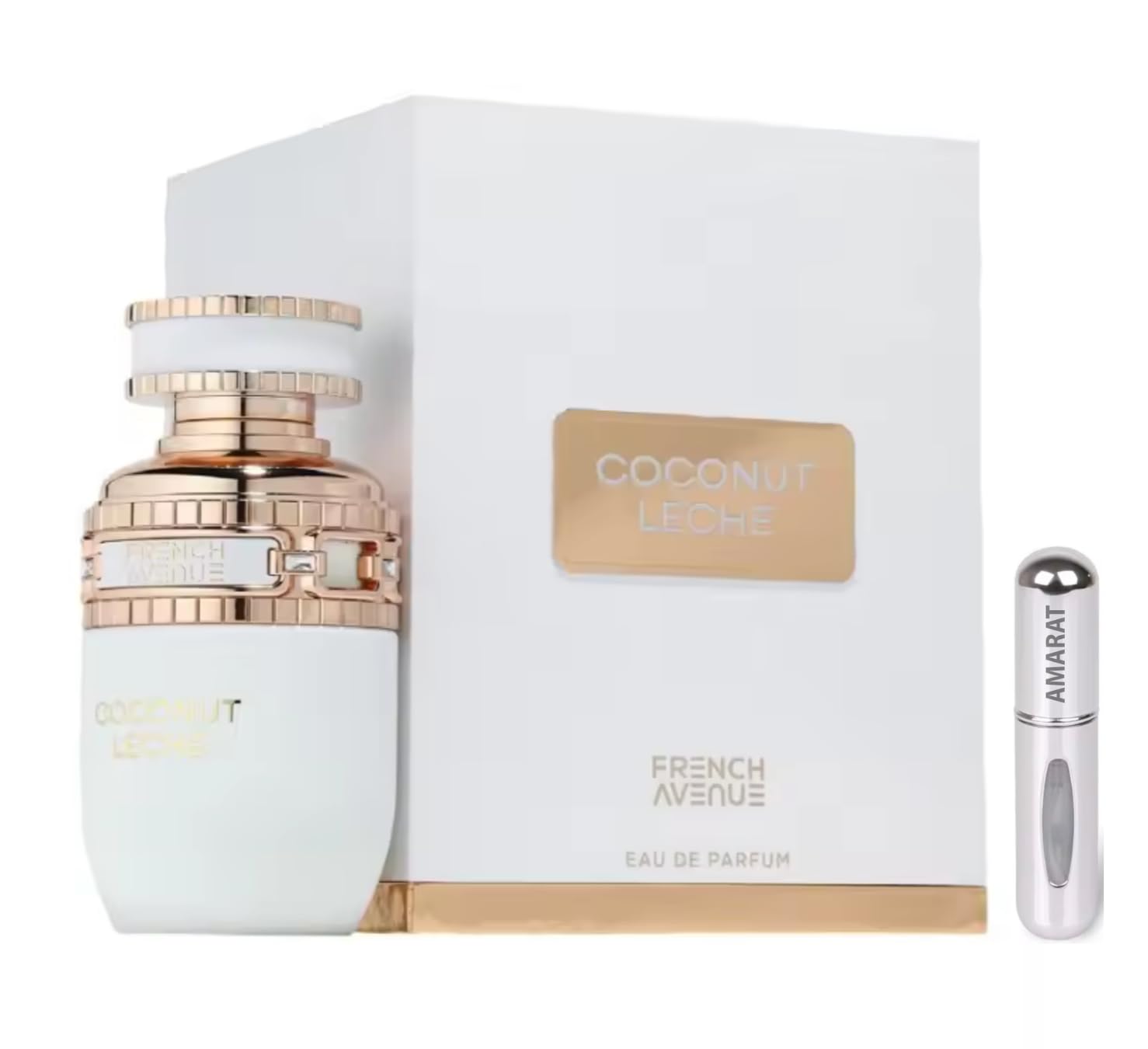 Perfume Coconut Leche Eau de Parfum 80 ml, Perfume Árabe Unisex de Larga Duración, Incluye Atomizador 5ML, Fragancia Floral Gourmand con Notas de Coco Tostado, Tuberosa y Vainilla (Coconut Leche)
