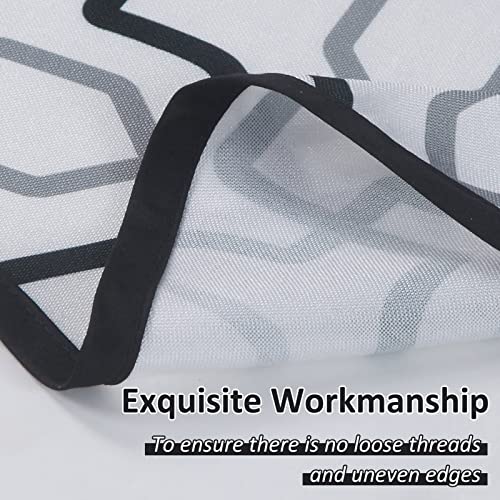 Home Queen Geometric Print Valance For Window, Farmhouse Valence For Living Room Bedroom And Kitchen, Faux Linen Fabric, 54" W X 18" L, Black #TOP7