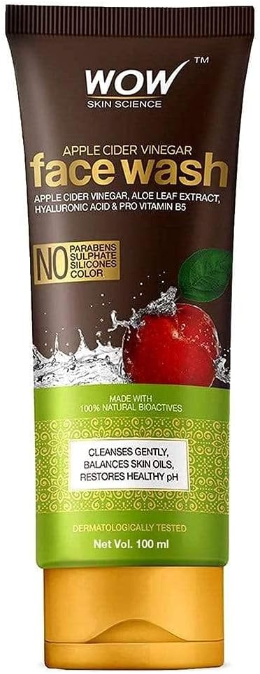 WOW Skin Science Apple Cider Vinegar Face Wash Gel - Deep Pore Cleansing For Smooth Skin,Helps Remove Blackheads- Daily Cleaner & Moisturizer For Men,Women & Teens - 100ml,Clear