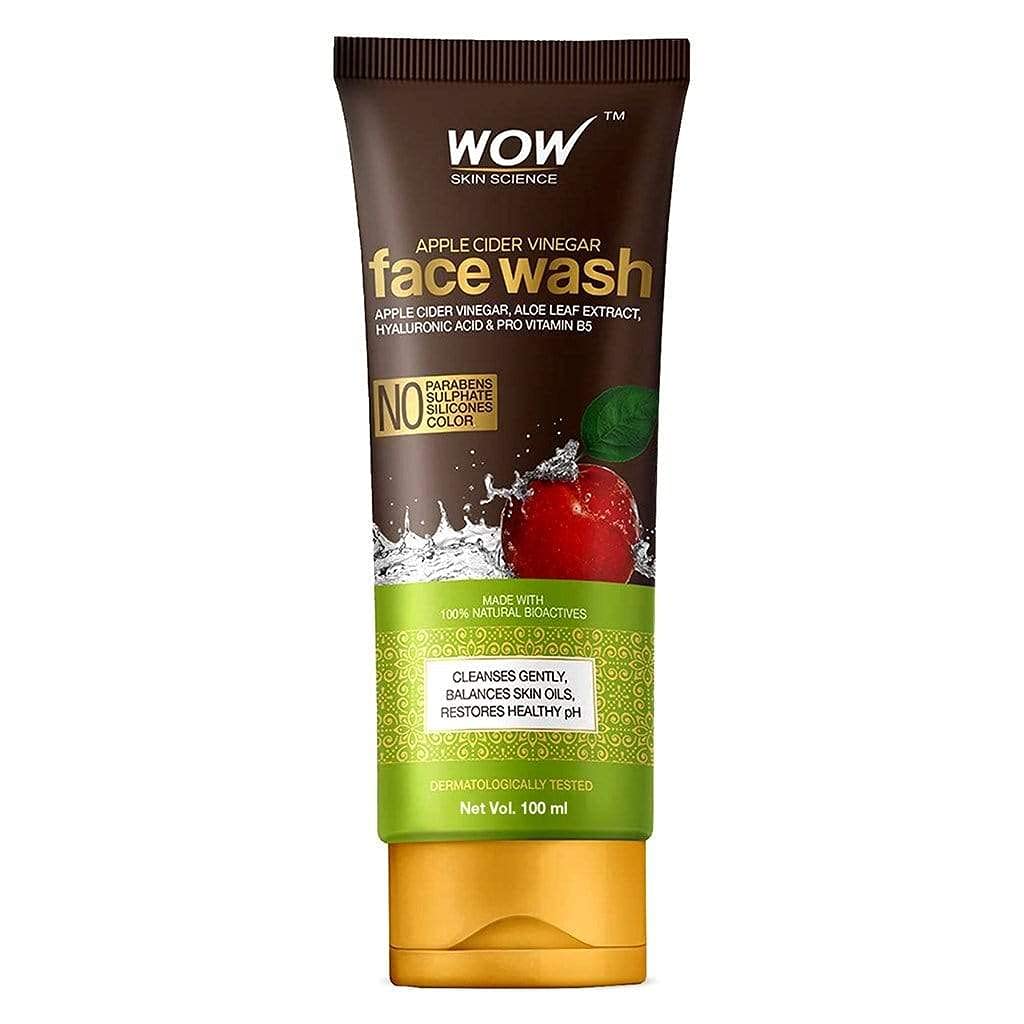 WOW Skin Science Apple Cider Vinegar Face Wash Gel - Deep Pore Cleansing For Smooth Skin,Helps Remove Blackheads- Daily Cleaner & Moisturizer For Men,Women & Teens - 100ml,Clear