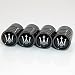 US85 Maserati Black Chrome Auto Car Wheel Tire Air Valve Caps Stem Cover