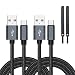 PS4 Controller Charging Cable, 2 Pack 10Ft Braided Charging Cable Compatible with Xbox One Controller, Joyhill Micro USB Data Sync Cord for Cellphone (Balck)