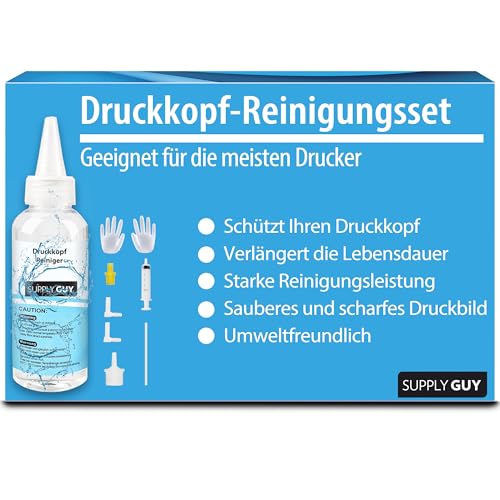 Supply Guy 8-teiliges Druckkopfreiniger Set, Düsenreiniger Multipack für Tintenstrahl Drucker mit Druckkopf - kompatibel mit Brother Canon Epson HP (100ml) Supply Guy 8-teiliges Druckkopfreiniger Set, Düsenreiniger Multipack für Tintenstrahl Drucker mit Druckkopf - kompatibel mit Brother Canon Epson HP (100ml)