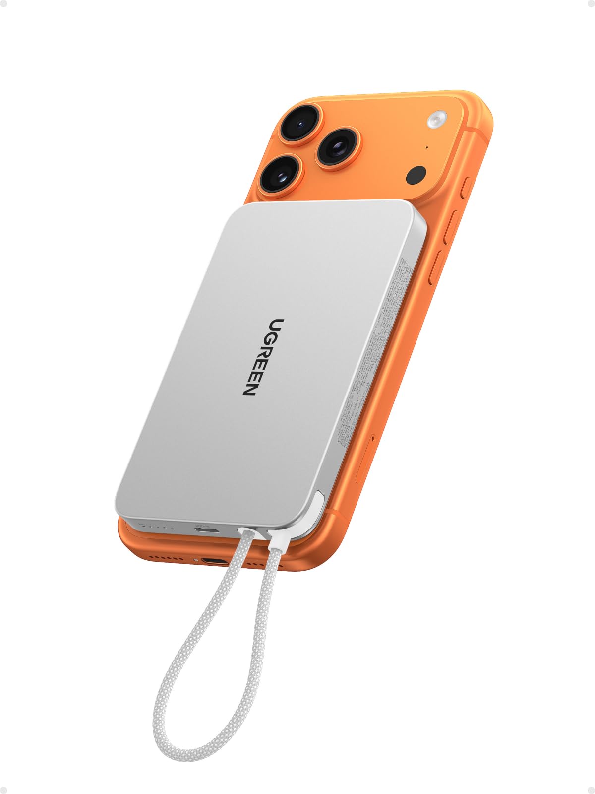 UGREEN MagFlow Air Qi2 15W Power Bank Ultrasottile 10000mAh PD 30W (Bianco) | Batteria Esterna Wireless Magnetico Ricarica Rapida USB C 30W Compatibile con Magsafe iPhone 18 Pro Max 17 16 15 14 13 12