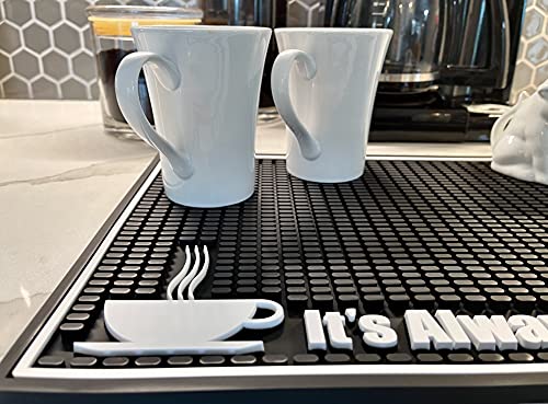 Highball & Chaser Premium Coffee Mat 18In X 12In. 1Cm Thick Durable Kitchen Counter-Coffee Bar Accessories Fit Under Coffee Maker Coffee Pot Espresso Machine Mat #TOP5