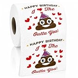 Happy Birthday Decorations Gift for Women Men Her Him, 3 Ply Sheets Prank Toilet Paper Roll Tissue Papers, Bathroom Toilet Themed Table Party Supplies Favors for Guest Friends Present
