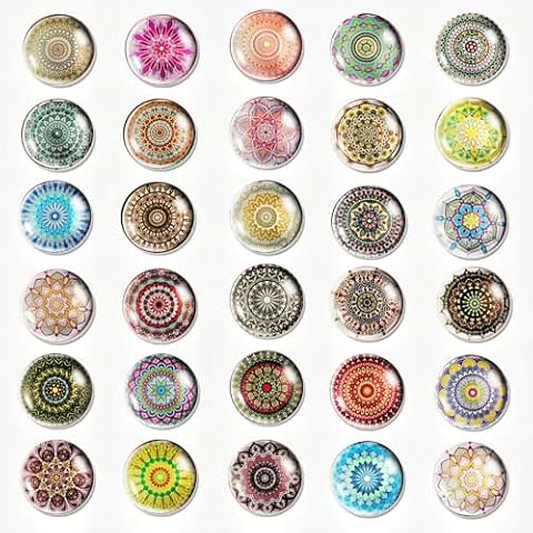 RtottiM 30 Pcs Crystal Glass Fridge Magnets Cover
