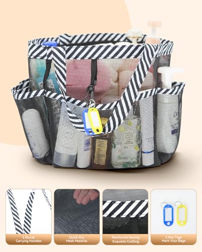 Bolso de Malla para Carrito de Ducha, Cesta Grande para Carrito de Ducha Portátil, Secado Rápido Azul - Imagen 28 de 37