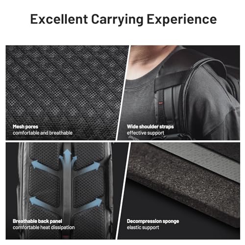 PGYTECH OneMo Lite Camera Backpack 22L for DJI, Sony, Canon, Nikon, OSMO Action/Pocket, DSLR/SLR Mirrorless, Camera Tripod Photographer Bag Gift, Camera Pack Black, Weekend Bag